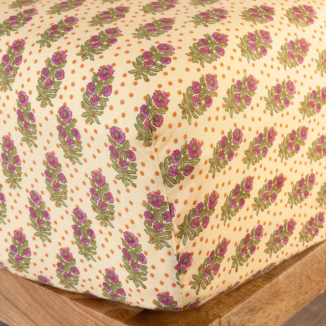 Mix & Match Cotton Fitted Sheet - Rust Polka Dot