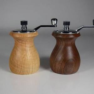 Black Walnut and Silver Maple Salt & Pepper Grinder Set, 3" tall  (SP3-4)