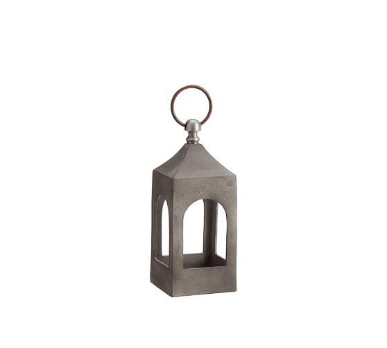 Caleb Lantern - White Weathered, Mini
