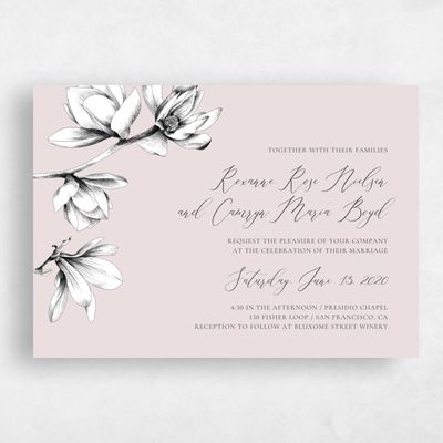 Blush, Pink Wedding Invitation - Novela Landscape