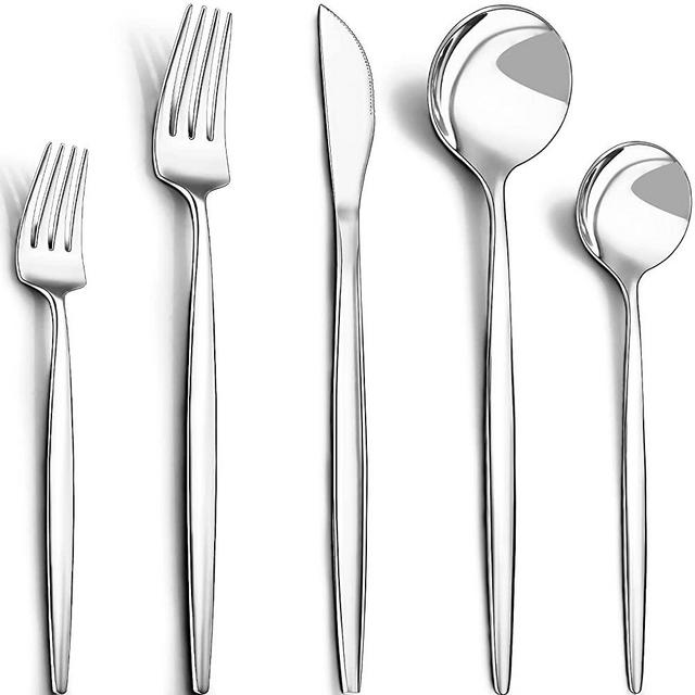 Silverware Set for 8, CEKEE 40 Piece Stainless Steel Flatware set, Kitchen Utensil Sets, Mirror Polished Tableware Cutlery Set for Home Restaurant Hotel - Dishwasher Safe, Spoon Knife and Fork Set