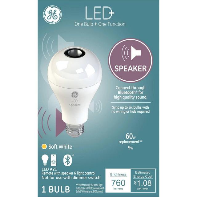 General Electric A21 Speaker LED+ Light Bulb White