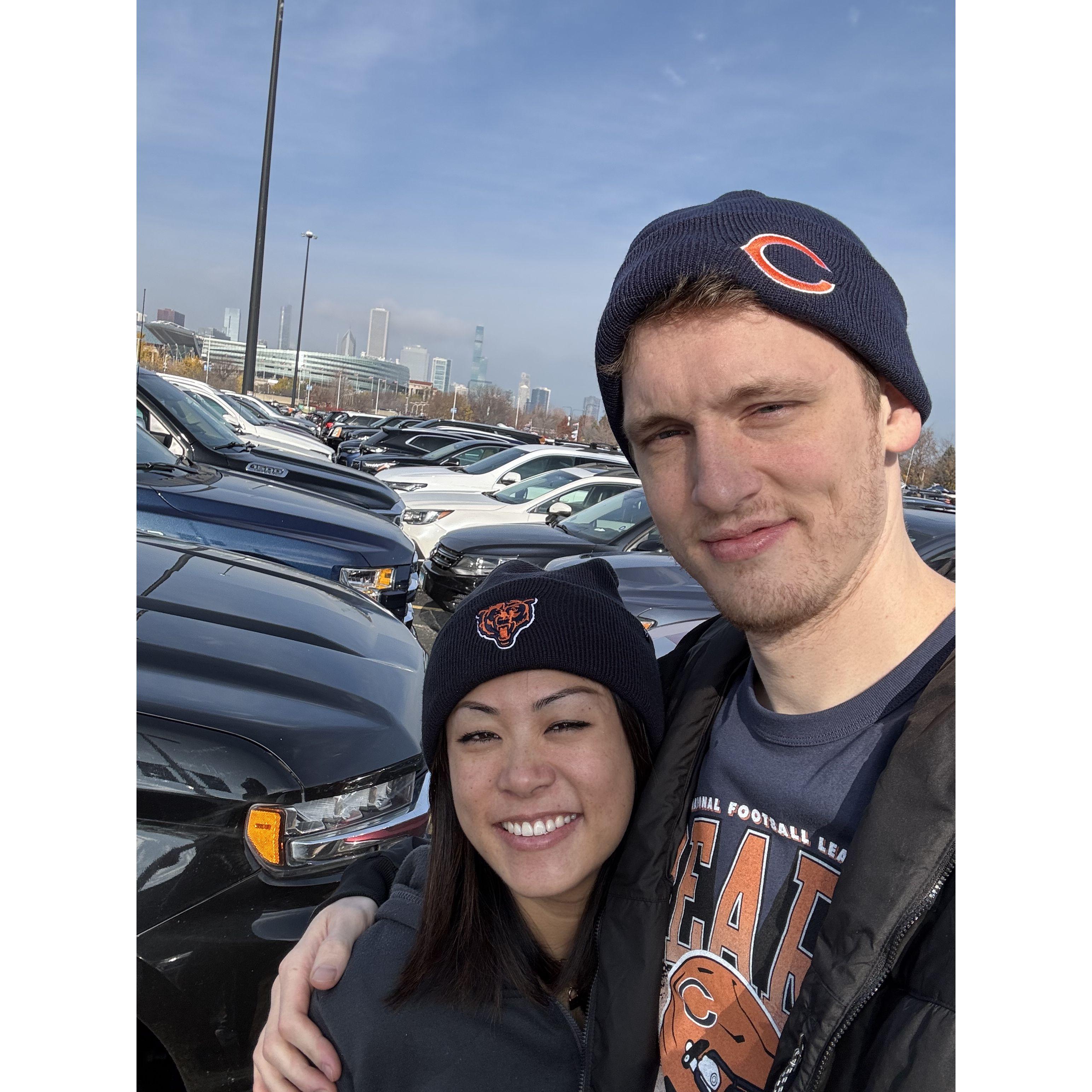 Attending our first Bears game together