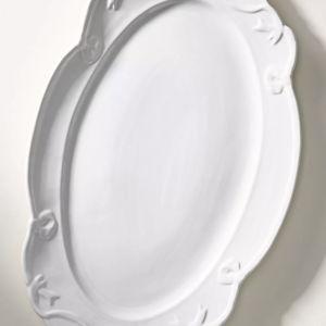 White Benedita Bow Ceramic Stoneware Platter