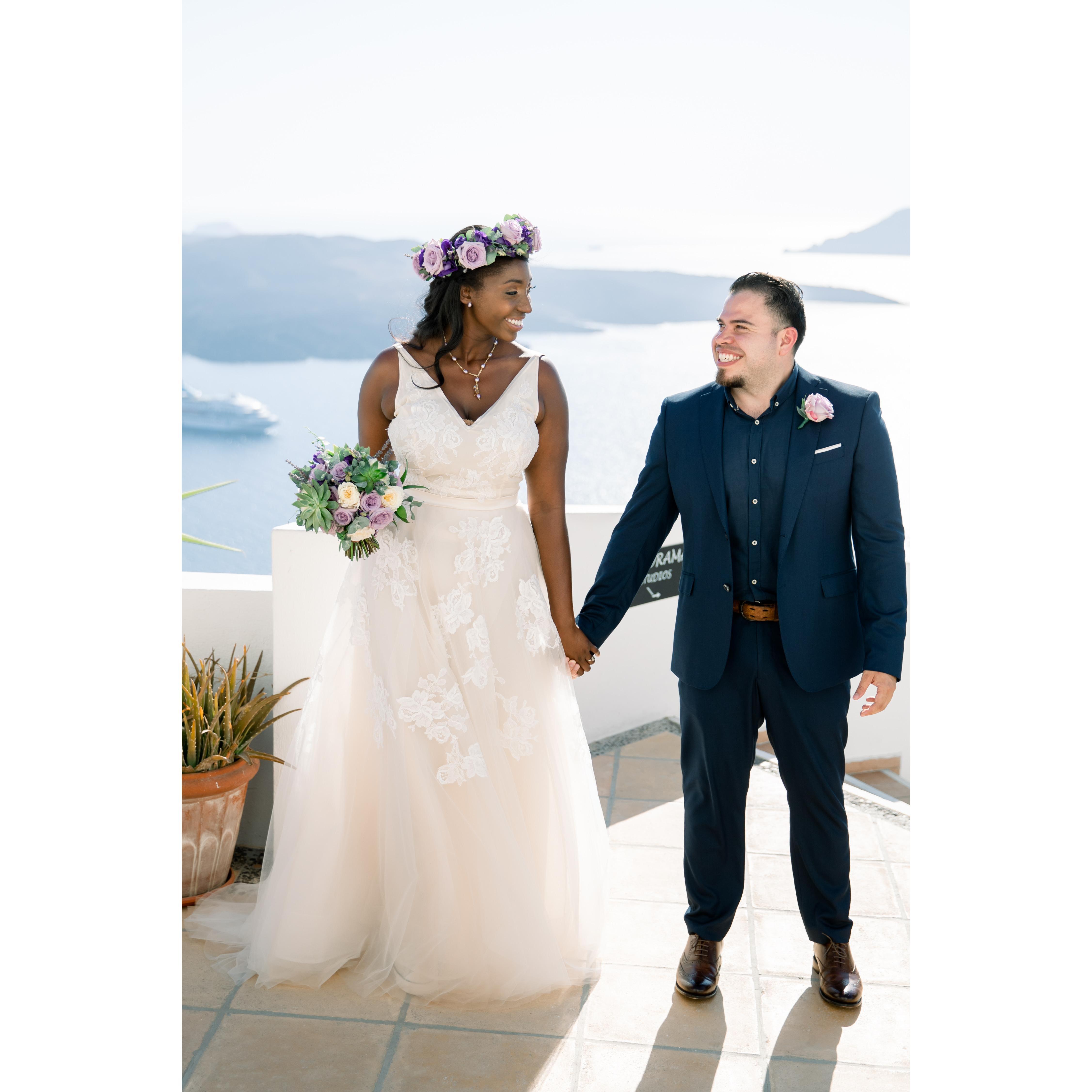 Taken moments before we said our vows. Did I mention how hot it was?