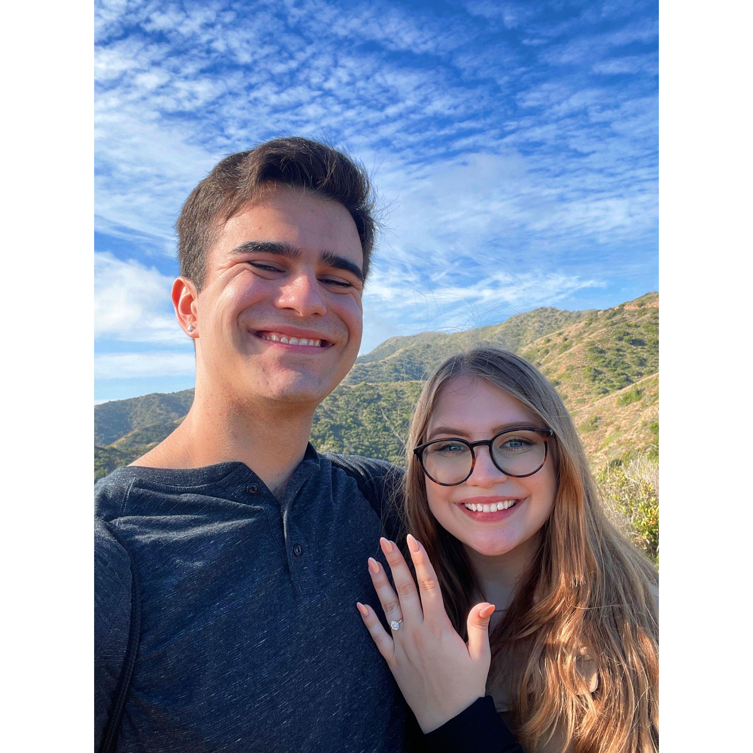We got engaged!! Eli asked me to marry him after scaling the "Garden to Sky" hike in Catalina Island.
