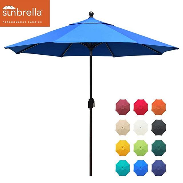 EliteShade Sunbrella 9Ft Market Umbrella Patio Outdoor Table Umbrella with Ventilation and 5 Years Non-Fading Top,Royal Blue