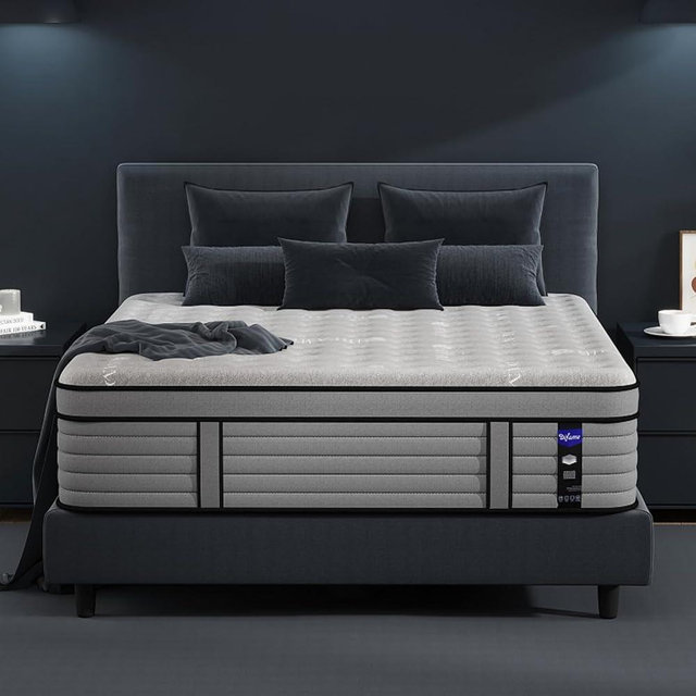 DIFAME King Size Mattress, 12 Inch Gel Memory Foam Hybrid Firm King Bed Mattress in a Box, Pressure & Back Pain Relief, Individually Pocket Spring, Edge Support, 100-Night Trial, CertiPUR-US
