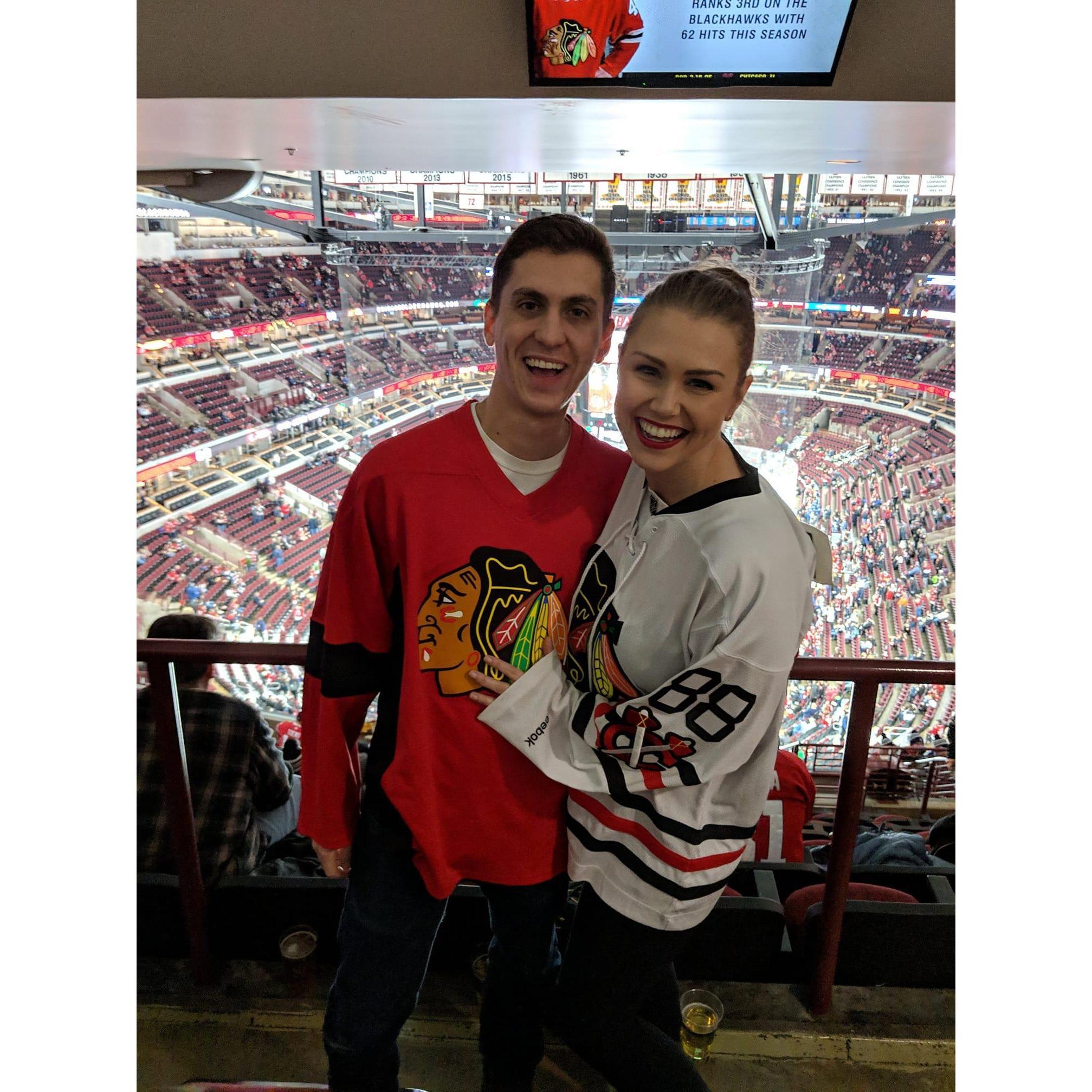 Doug's first Blackhawk's game!