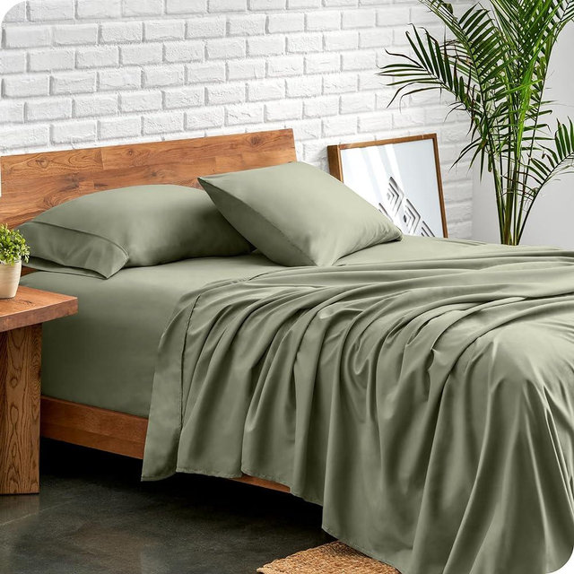 Bare Home King Sheet Set - Luxury 1800 Ultra-Soft Microfiber Queen Bed Sheets - Double Brushed - Deep Pockets - Easy Fit - 4 Piece Set - Bedding Sheets & Pillowcases (King, Sage)