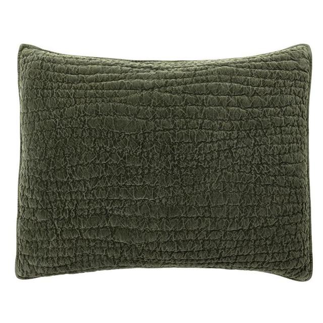 Loden Washed Velvet Quilted Shams, Standard, Set of 2