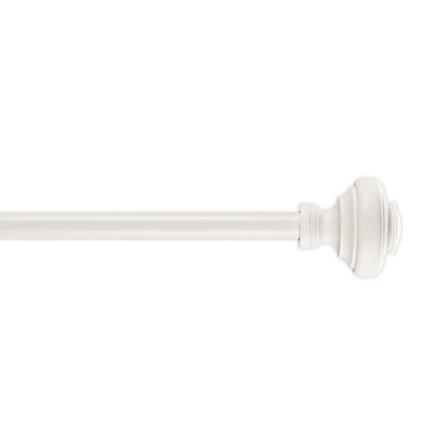 Cambria® Classic Doorknob 72 to 120-Inch Single Curtain Rod Set in Satin White