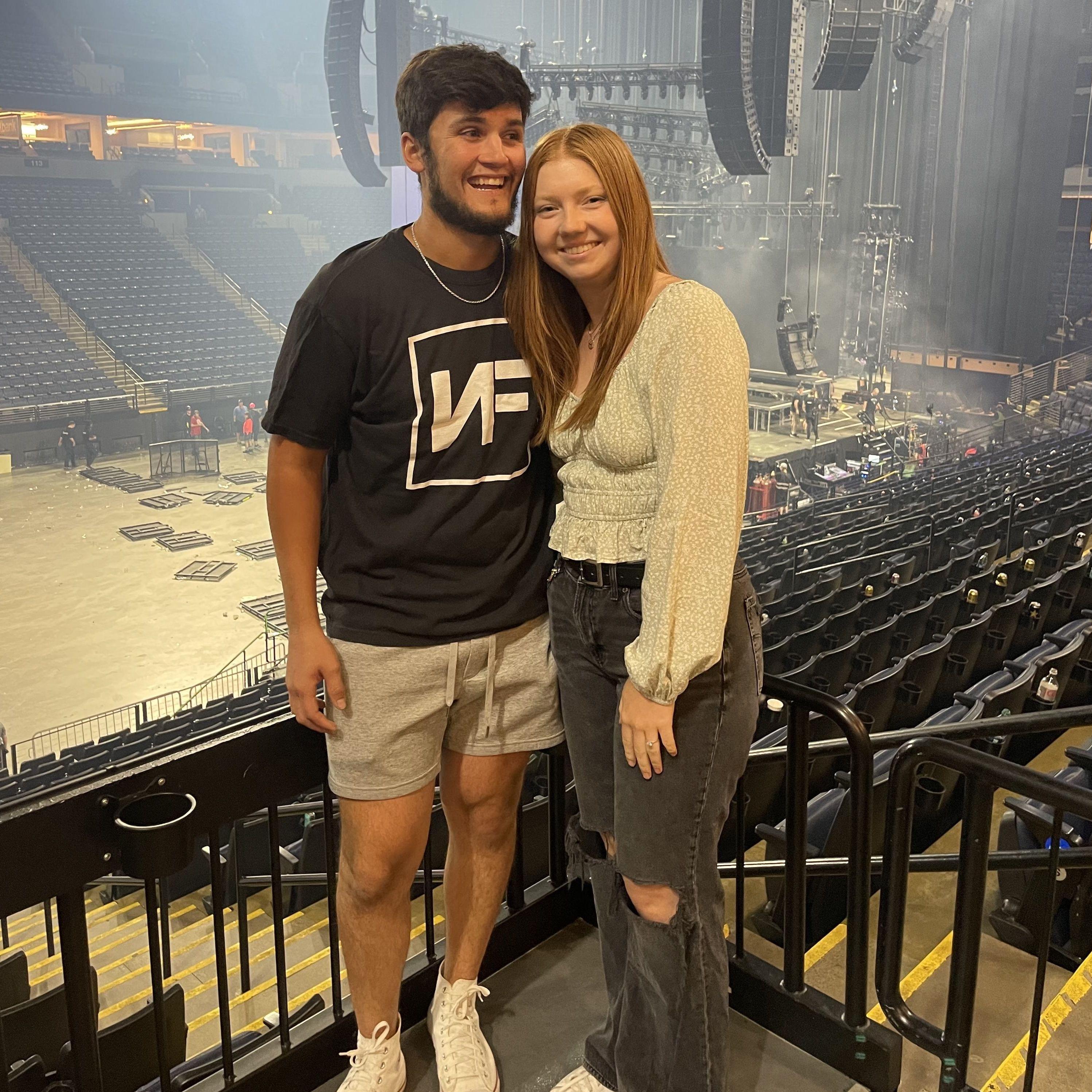 We got to see NF, one of Alex's favorite artists in concert! Alex is smiling because he was getting offered a balloon ;)