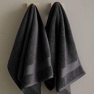 Turkish Ultra Luxe Plush Hand Towel (Set of 2) in Charcoal