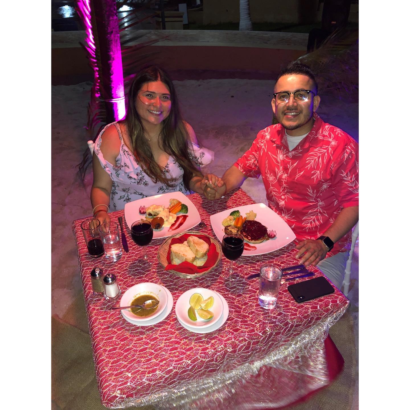 On this trip I took him to Merida to meet my family for the very first time. He planned the most romantic dinner date on the beach. It was perfect!