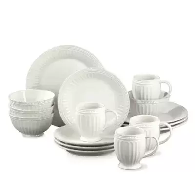 Lenox® French Perle Groove 16-Piece Dinnerware Set in White