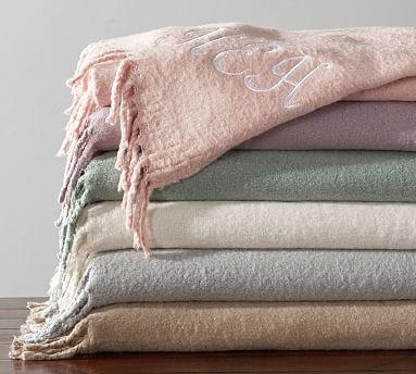 Solid Faux Mohair Oversized Throw