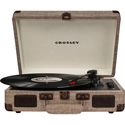 Crosley CR8005D-HA Cruiser Deluxe Portable 3-Speed Turntable with Bluetooth, Havana