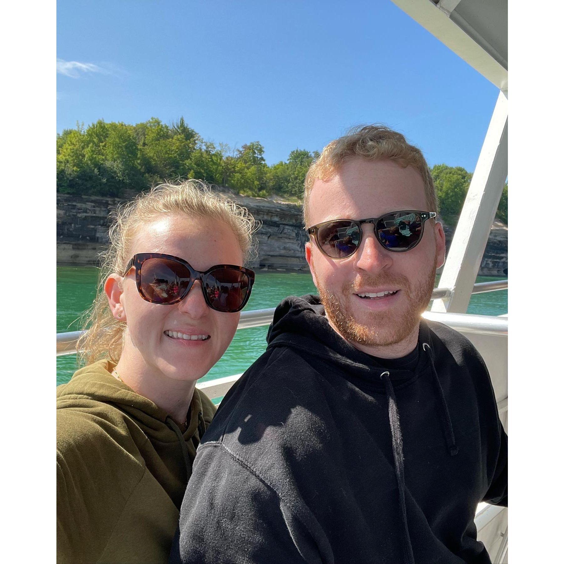 Exploring Pictured Rocks in Munising on a Jensen family vacation Summer 2023