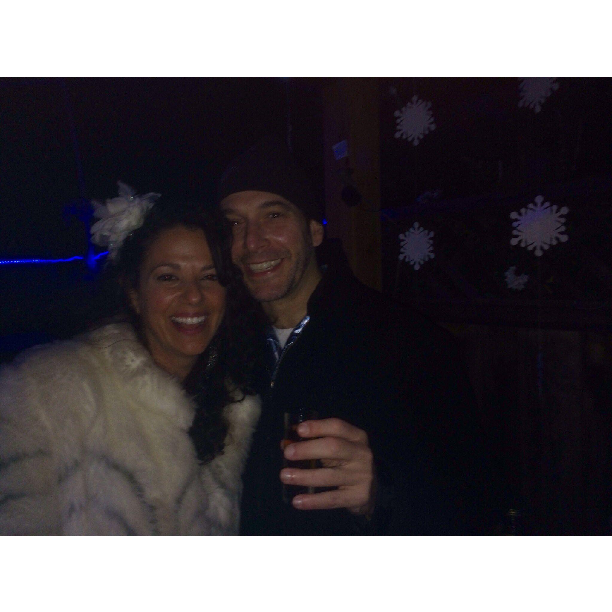 A New Year's Eve at Scotty's. We all lowered a disco ball into the hottub at midnight.