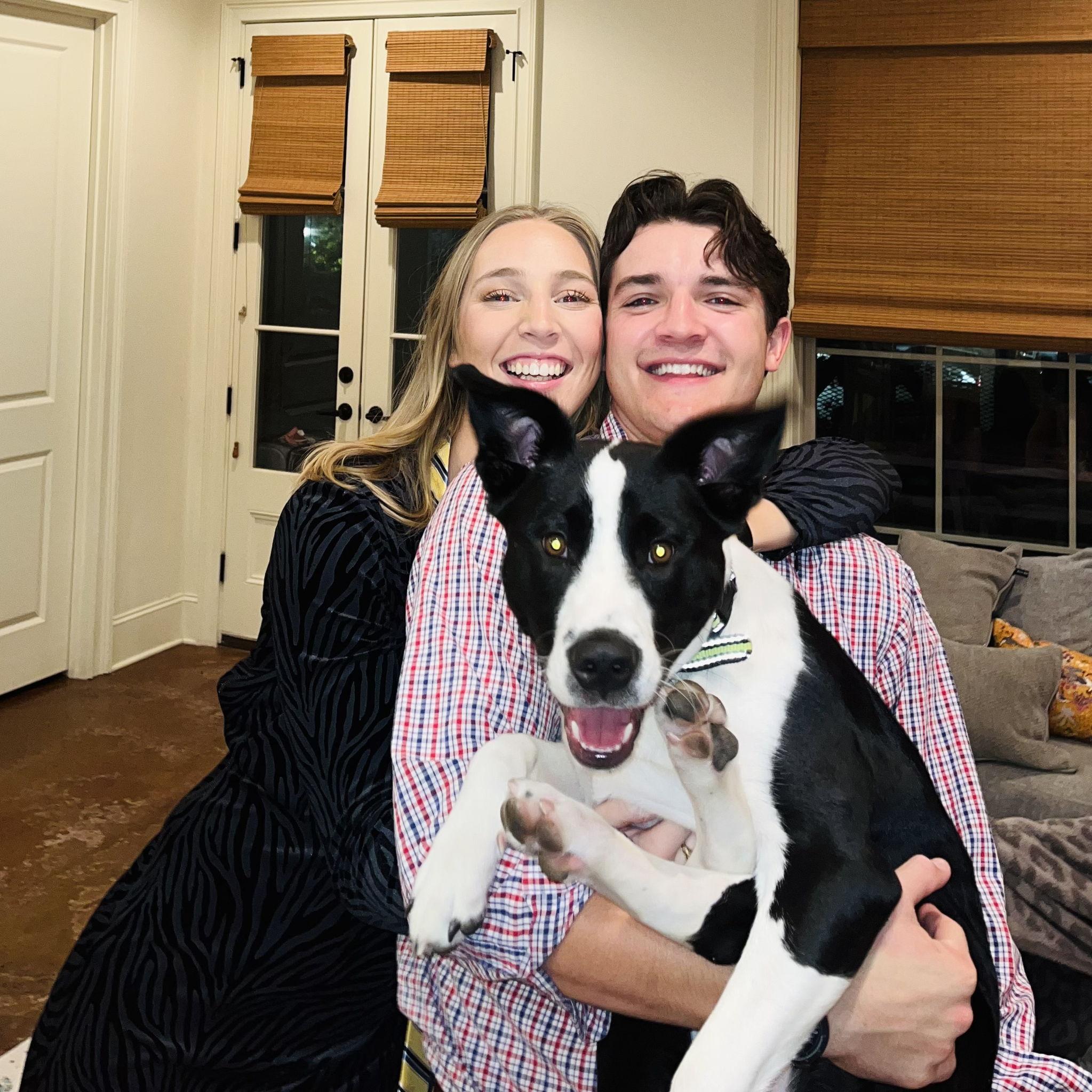 During the summer of 2022, Sarah's friends fostered a puppy (and named her Ducky). David adopted her in July of 2022!