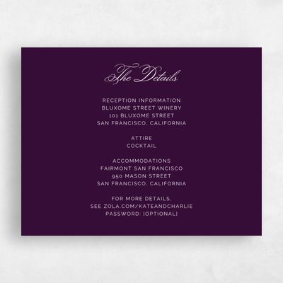 Plum, Purple Wedding Enclosure - Arthur