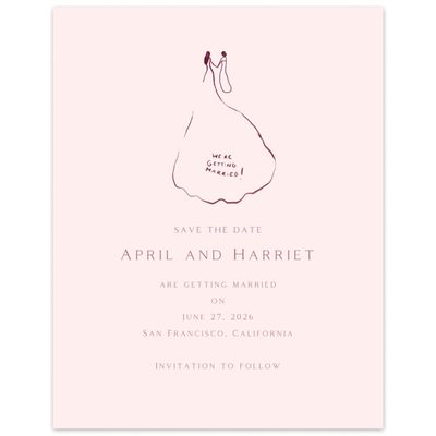 Lightest Blush, Pink Wedding Digital Save the Date - Dunluce Gowns