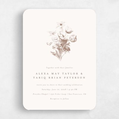 Brown Rounded Wedding Invitation - Tulipier Classic