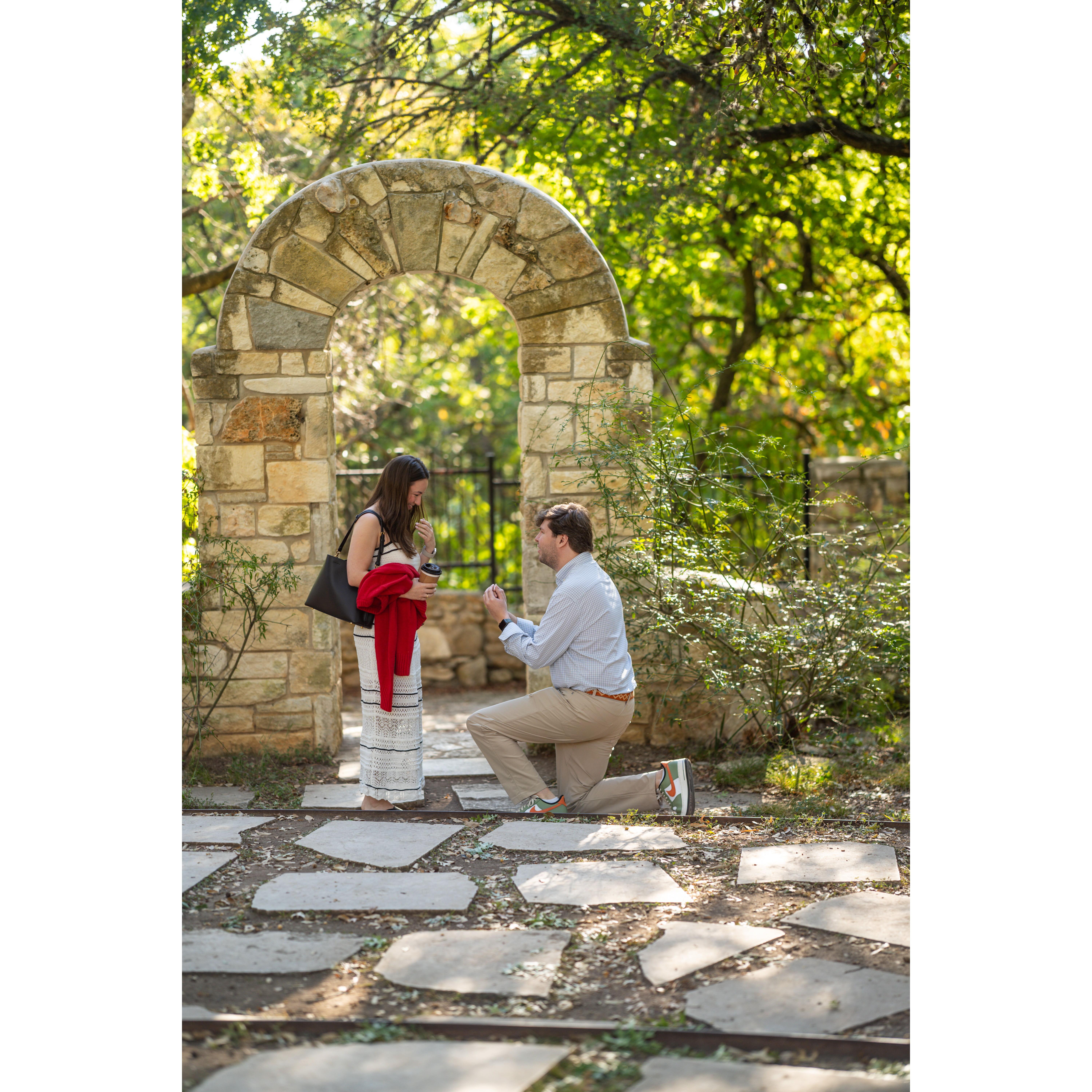 The moment Fletcher proposed at Mayfair Park, September 28, 2024