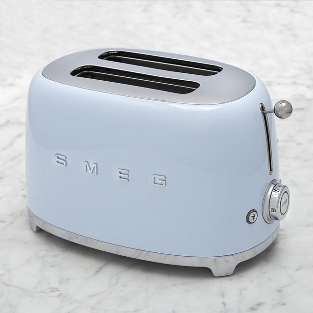 Smeg 2 Slice Toaster, Pastel Blue