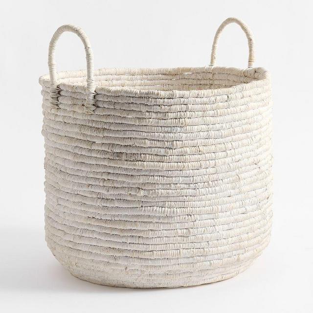 Coil Basket, Whitewash, Large Tote