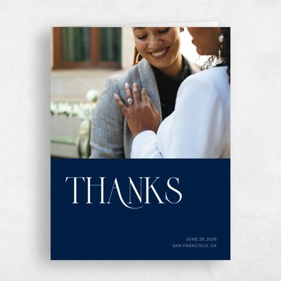 Rich Navy, Blue Wedding Thank You - Amberley Photo