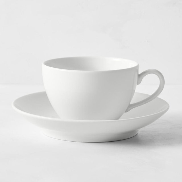 Pillivuyt Coupe Porcelain Cups & Saucers, Set of 8
