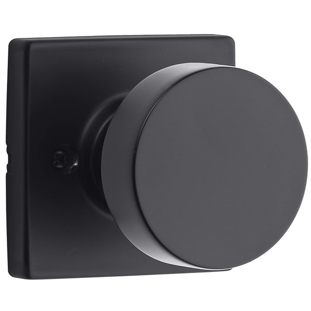 Kwikset Pismo Dummy Door Knob,Sided Handle for Closets,French Double Doors,and Pantry,Matte Black Non-Turning Interior Push/Pull Door Knob,with Microban Protection,(Pack of 10)