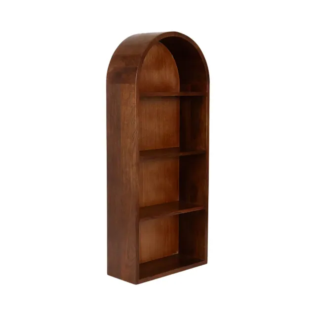 Kate and Laurel Arcott Arch Wall Shelf, Walnut Brown, 14x6x33