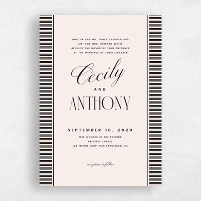 Beige Wedding Invitation - Connell Portrait