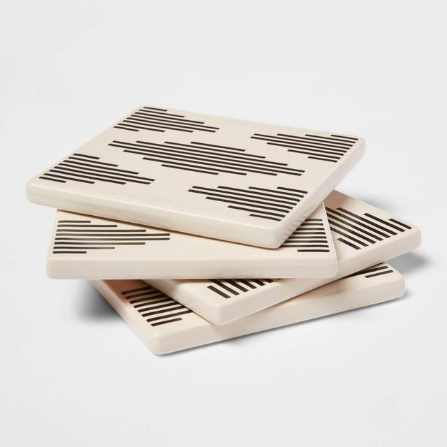 4pk Stoneware Modern Diamond Coasters - Threshold™