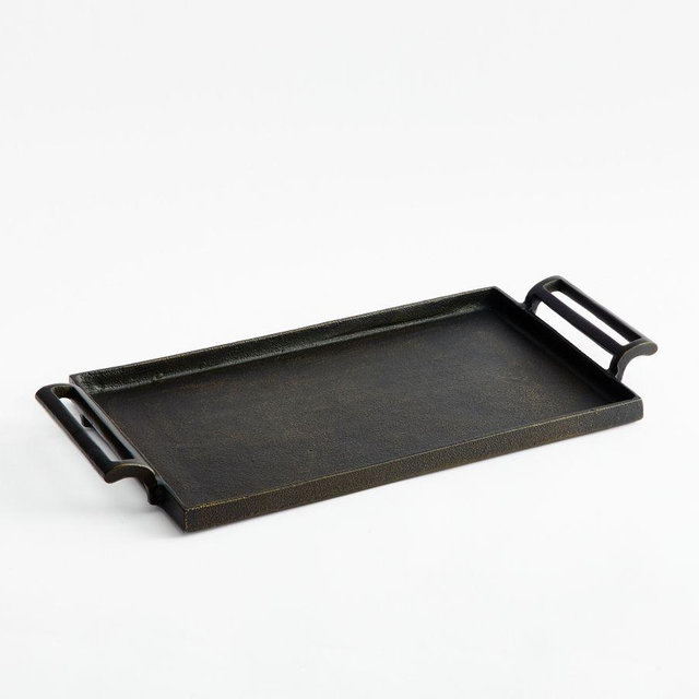 Metal Decorative Tray, Rectangle, Small, Antique Bronze