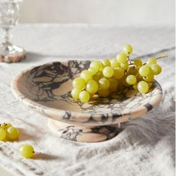 Purple Marbled Footed Serving Bowl