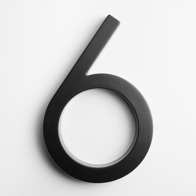 Modern Farmhouse House Number, Black, 6