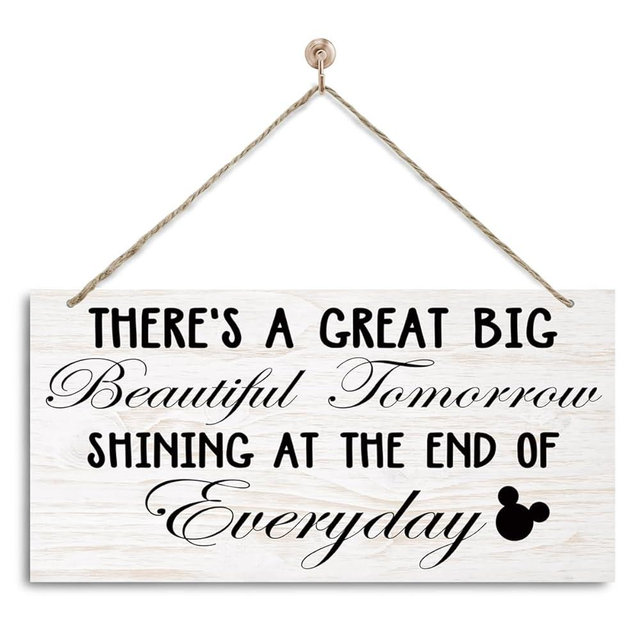 Farmhouse Wall Decor, Inspirational Wood Sign, Decorative Wall Plaque, Living Room Decor, Bedroom Decor, Wall Decor Art, There's A Great Big Beautiful Tomorrow Shining At the End of Everyday Sign