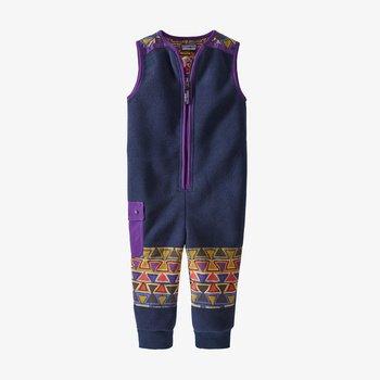 Baby Synchilla® Patched Jumpsuit - buckwheat gold and blue/purple