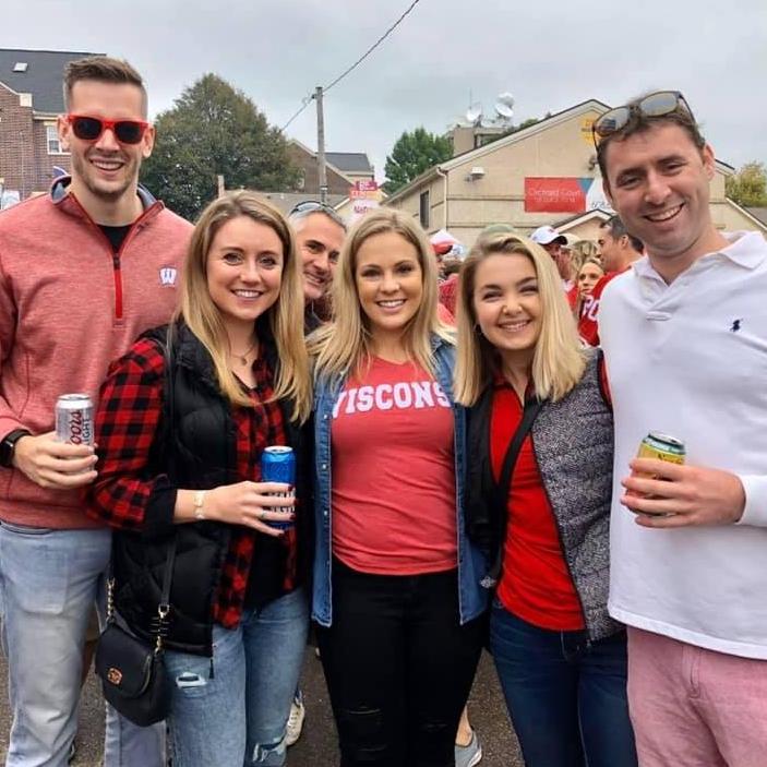 Badger tailgating with friends in Madison!