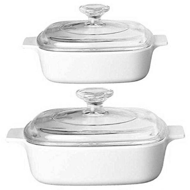 Corningware StoveTop Pyroceram Just White Casserole 4-pc Set by CorningWare