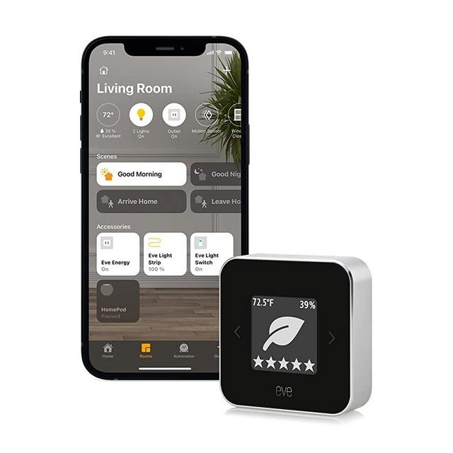 Eve Room - Indoor air quality sensor to monitor air quality (VOC), temperature & humidity, Apple HomeKit technology, Bluetooth, Thread