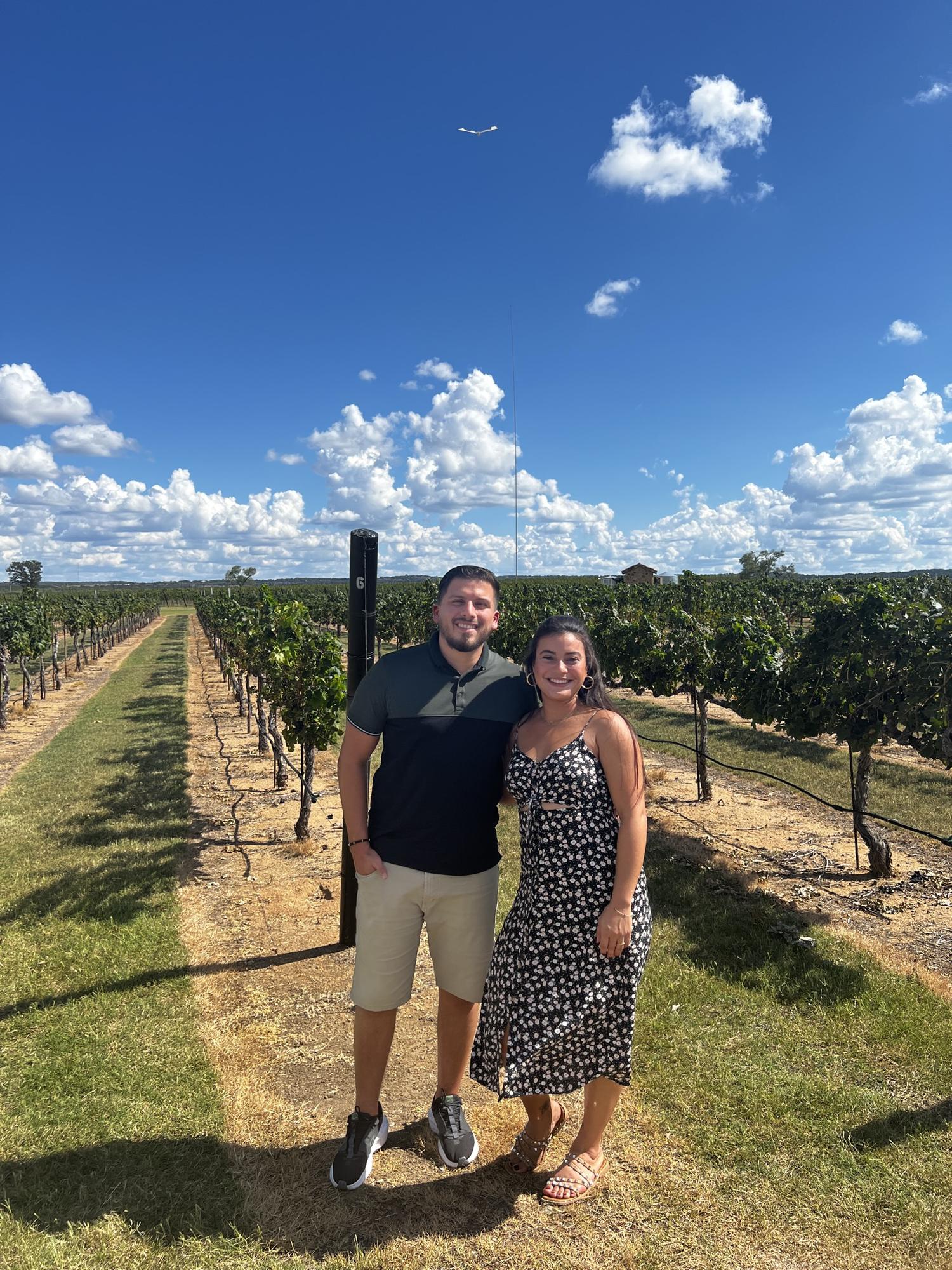 We went for the first time to a vineyard in Austin. The weather was perfect and the wine was really good.