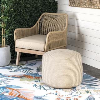 Braided Indoor/Outdoor Ottoman Pouf