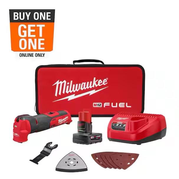 M12 FUEL 12V Lithium-Ion Cordless Oscillating Multi-Tool Kit with 4.0 Ah Battery, Charger, Accessories and Tool Bag