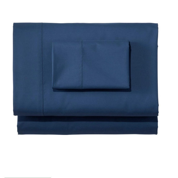 280-Thread-Count Pima Cotton Percale Sheet Set | Mariner Blue, Queen
