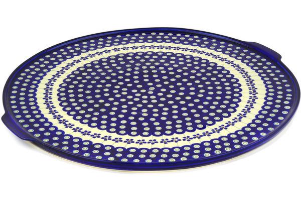 Pizza Plate 17" Flowering Peacock